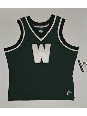 NEW Chasse Cheerleader Top Tank W Green White Black Costume Women's Adult Medium